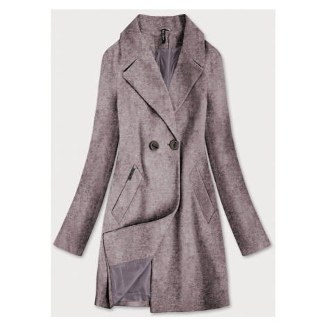 Hnědý dámský dvouřadový kabát (2721) ROSSE LINE