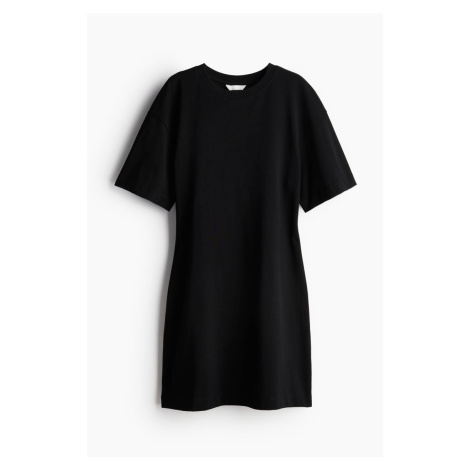 H & M - Tričkové šaty's projmutým pasem - černá H&M