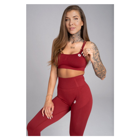 Sportovní podprsenka Seamless Bordo - Gym Glamour