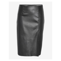 Černá dámská koženková pouzdrová sukně Noisy May Clara