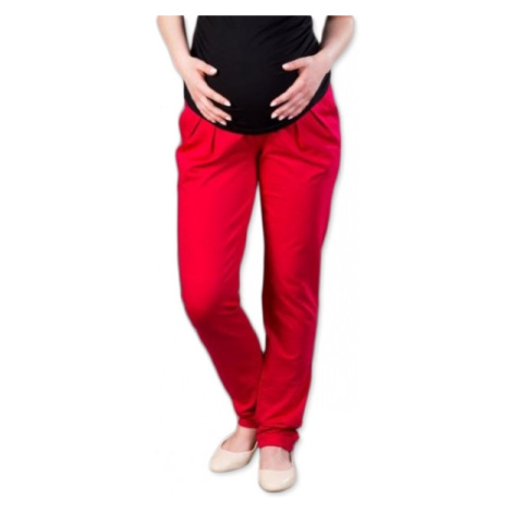 Těhotenské kalhoty/tepláky Gregx, Awan s kapsami - červené, XS