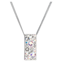 Evolution Group Stříbrný náhrdelník se Swarovski krystaly obdélník 32074.2 ab efekt