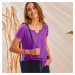 Blancheporte Jednobarevné tuniské tričko, bio bavlny šeříková