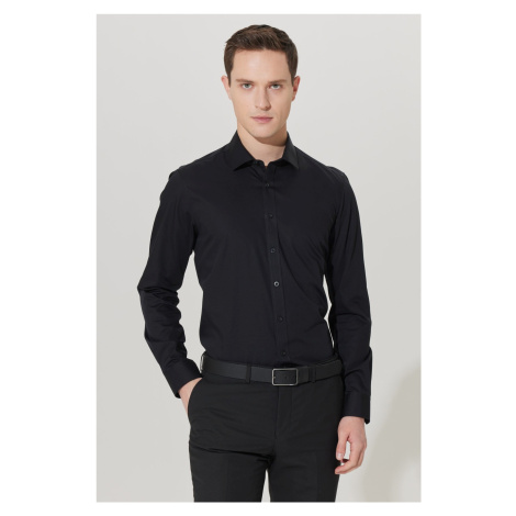 ALTINYILDIZ CLASSICS Men's Black No-Iron Non-iron Slim Fit Slim Fit 100% Cotton Shirt. AC&Co / Altınyıldız Classics