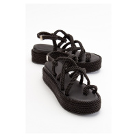LuviShoes Juney dámské černé sandály