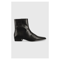 Kožené kotníkové boty Vagabond Shoemakers Nella dámské, černá barva, na plochém podpatku