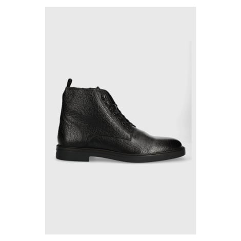 Kožené boty BOSS Calev pánské, černá barva, 50503302 Hugo Boss