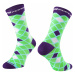 Cyklistické ponožky Force Square zeleno-fialové,