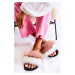 Slippers With Natural Fur White and pink Naturis