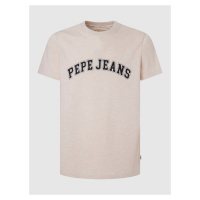 Béžové pánské tričko Pepe Jeans - Pánské
