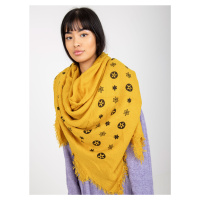 Žlutý dámský šátek s potiskem
