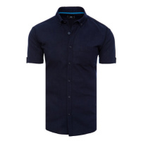 Dstreet pánská tmavě modrá košile s krátkým rukávem KX0983