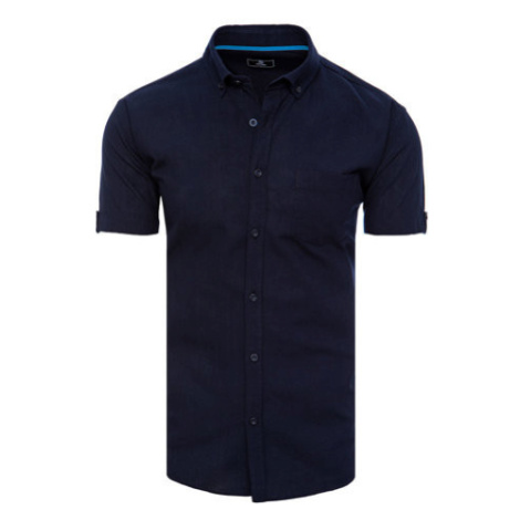 Dstreet pánská tmavě modrá košile s krátkým rukávem KX0983