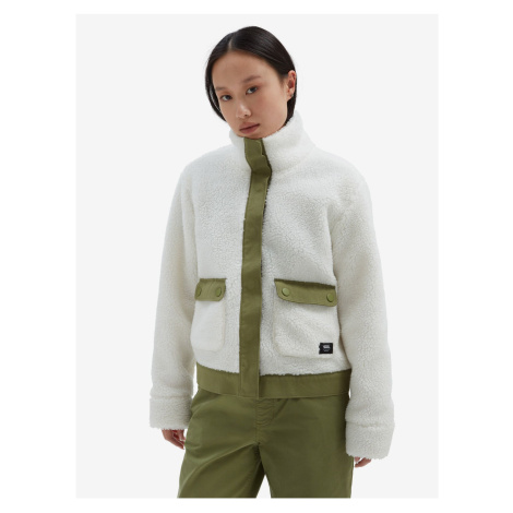 Bílo-zelená dámská bunda VANS Tevis Sherpa Fleece