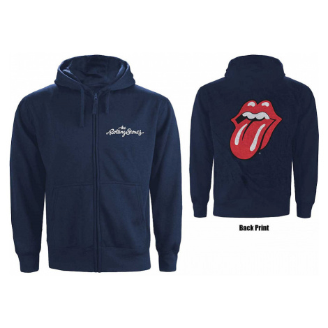 Rolling Stones mikina, Classic Tongue BackPrint Navy, pánská RockOff