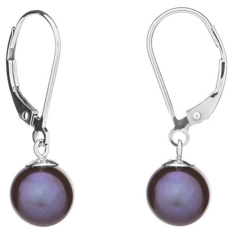 Buka Jewelry | Perlové náušnice 8 AAA continental - Barva Tmavá, Drahý kov Rhodiované stříbro (9