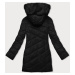 Černá dámská zimní bunda s kapucí (H-898-01)