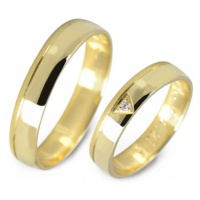 Zlaté snubní prsteny půlkulaté 0129 + DÁREK ZDARMA