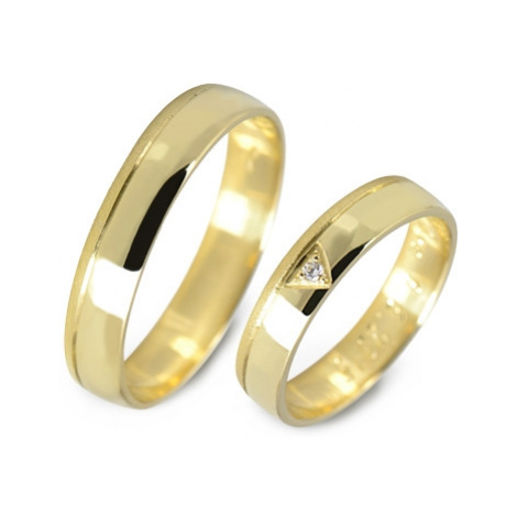 Zlaté snubní prsteny půlkulaté 0129 + DÁREK ZDARMA