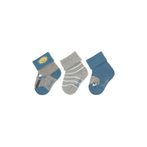 Sterntaler Dětské ponožky 3-Pack Seagulls Light Grey Melange