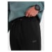 Men's sweatpants with ottoman fabric inserts - black V1 OM-PASK-0127