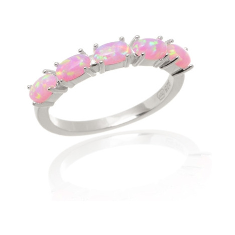 Dámský stříbrný prsten s růžovými opály JMAS0295PR