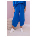 Bavlněná mikina kalhoty set chrpově modrá