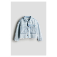 H & M - Džínová bunda's roztřepeným lemem - modrá