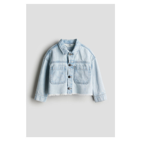 H & M - Džínová bunda's roztřepeným lemem - modrá H&M