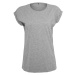 Build Your Brand Volné dámské tričko s ohrnutými rukávy