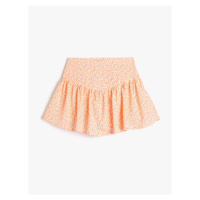 Koton Floral Shorts Skirt with Elastic Waist with Ruffle.