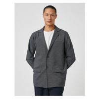 Koton Basic Jacket Wide Collar Button Detailed Pocket