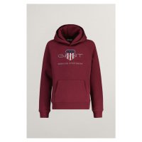 MIKINA GANT ARCHIVE SHIELD HOODIE WINE RED