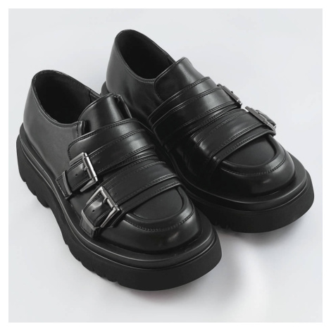 Černé mokasíny s vyšší podrážkou (S860) Gogo Shoes