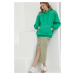 Mikina Answear Lab dámská, zelená barva, s kapucí, s aplikací