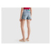 Benetton, Frayed Shorts In Recycled Cotton Blend