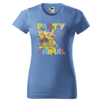 DOBRÝ TRIKO Dámské tričko s potiskem Party animal Barva: Azurová modrá