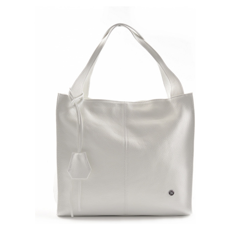 BRIGHT Dámská kožená kabelka A4 Bílá, 36 x 11 x 34 (BR19-PAJ4044-15DOL)