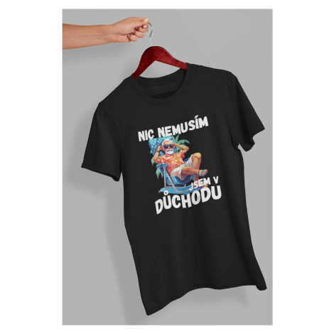 Pánské tričko Jsem v důchodu Barva: Černá
