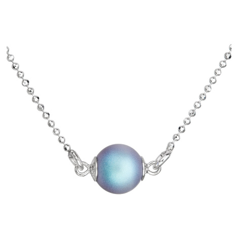 Evolution Group Stříbrný náhrdelník se světle modrou matnou perlou 32068.3