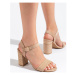 Pk Originální sandály hnědé dámské na širokém podpatku ruznobarevne