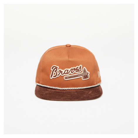 New Era Atlanta Braves Cord Golfer Snapback Cap Brown