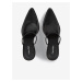 Černé dámské kožené lodičky Calvin Klein Padded Curved Stil Mule Pump