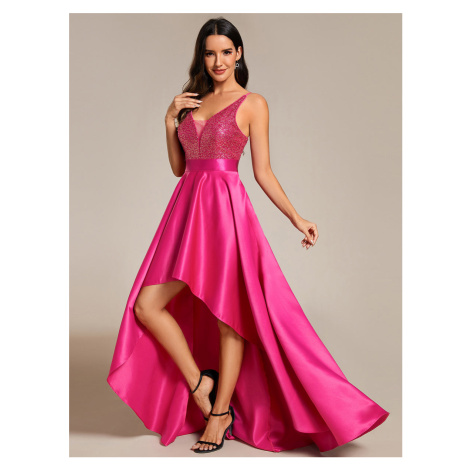 Asymetrické plesové šaty s hlubokým výstřihem do V Ever-Pretty