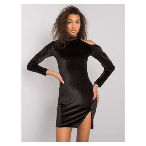 Černé velurové mini šaty Bellah -black Černá Rue Paris