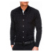 Černá pánská košile s drobným vzorem Ombre Clothing K314