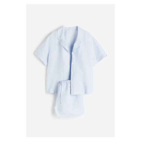 H & M - Pyžamo z lněné směsi - modrá H&M