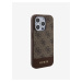 Guess PU 4G Stripe MagSafe Zadní Kryt pro iPhone 15 Pro Brown