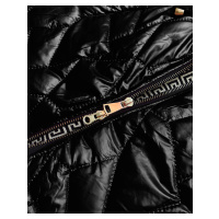 Černá dámská bunda s ozdobným prošíváním (B8092-1)