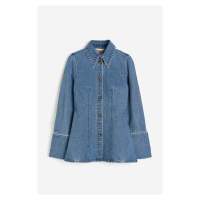 H & M - Fitted denim shirt - modrá